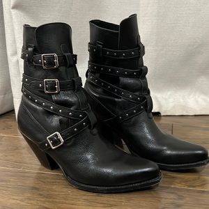 Black Leather Celine Boots